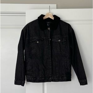 Black Denim Borg Interior Jacket